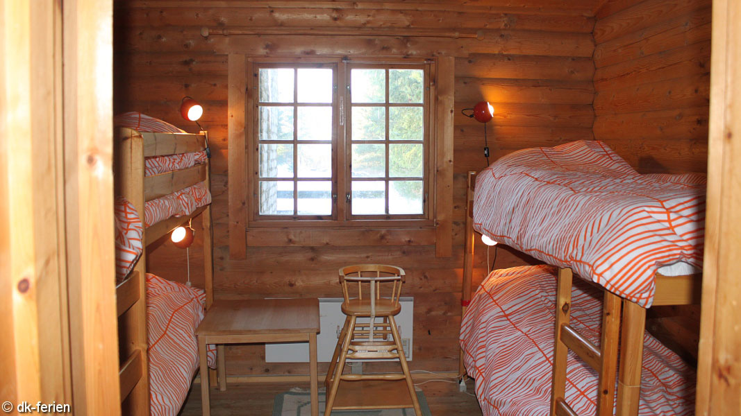 Schlafzimmer in Skallerup Blockhütte