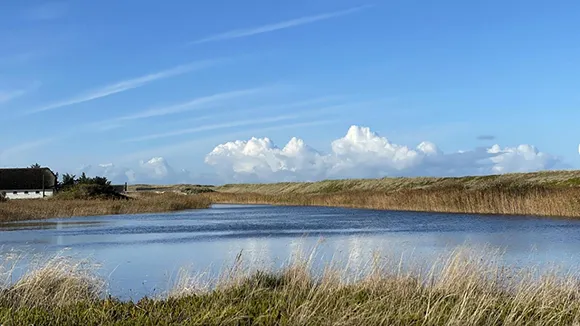 Lyseblå feriestedet