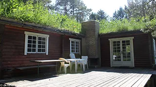 Terrasse von Skallerup Blockhütte