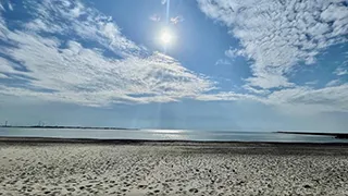 Strand in der Nähe von Lyseblå feriestedet