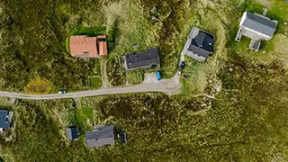 Luftaufnahme von Poolhus Traditionell