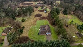 Luftaufnahme von Husby Aktivhus