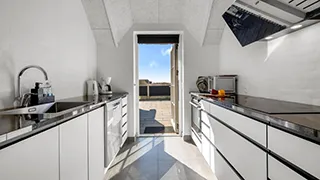 Küche in Stråtag poolhus
