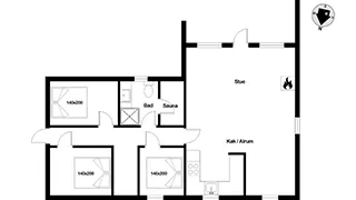 Grundriss von Sommerferiehus Søndervig