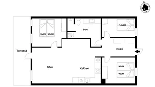 Grundriss von Lejlighed Søndervig