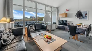 Wohnzimmer von Lejlighed ved klitterne