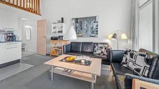 Wohnzimmer von Lejlighed ved klitterne