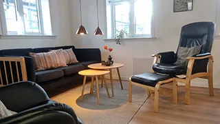 Wohnbereich von Ferienhaus an der südlichen Nordseeküste