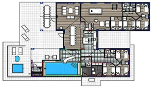 Grundriss von Småfolks Poolhus