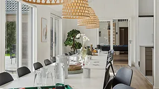 Essbereich in Folden Poolhus