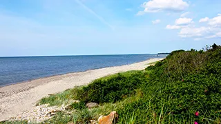 Strand in der Nähe von Moselund Poolhus