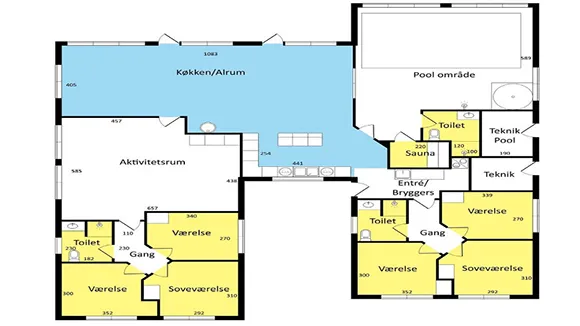 Grundriss von Bogense Poolhus