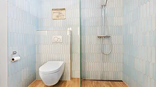 Badezimmer in Strandperle Feriehus