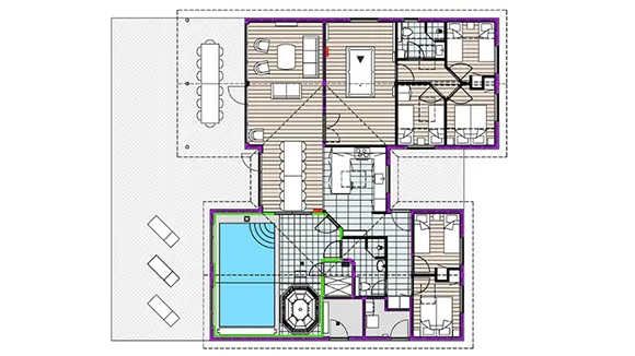 Grundriss von Thorsvang Poolhus