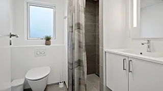 Badezimmer in Gilleleje Poolhus