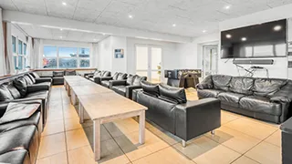 Wohnzimmer von Poolhus ved Oddesund