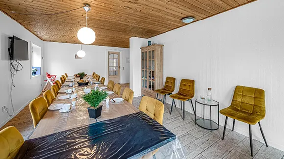 Essbereich in Poolhus Brande