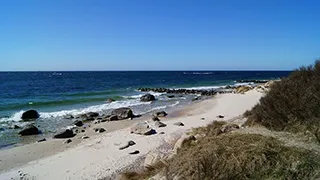 Strand in der Nähe von Mosestien Poolhus