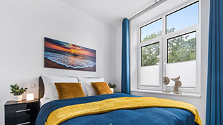 Schlafzimmer in Wohnung am Wattenmeer